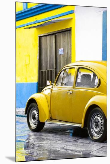 ¡Viva Mexico! Collection - VW Beetle Car and Yellow Wall-Philippe Hugonnard-Mounted Premium Photographic Print