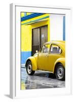 ¡Viva Mexico! Collection - VW Beetle Car and Yellow Wall-Philippe Hugonnard-Framed Photographic Print