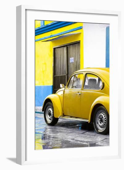 ¡Viva Mexico! Collection - VW Beetle Car and Yellow Wall-Philippe Hugonnard-Framed Photographic Print