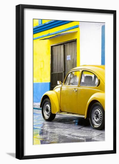 ¡Viva Mexico! Collection - VW Beetle Car and Yellow Wall-Philippe Hugonnard-Framed Photographic Print