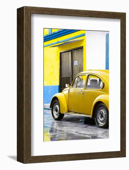 ¡Viva Mexico! Collection - VW Beetle Car and Yellow Wall-Philippe Hugonnard-Framed Photographic Print