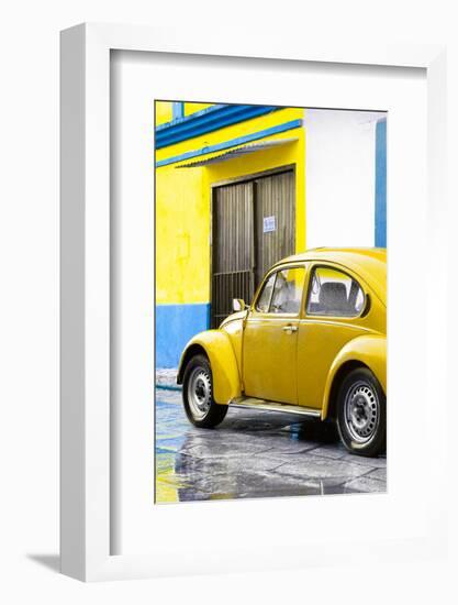 ¡Viva Mexico! Collection - VW Beetle Car and Yellow Wall-Philippe Hugonnard-Framed Photographic Print