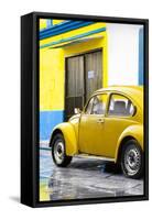 ¡Viva Mexico! Collection - VW Beetle Car and Yellow Wall-Philippe Hugonnard-Framed Stretched Canvas