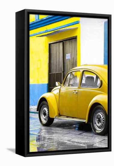 ¡Viva Mexico! Collection - VW Beetle Car and Yellow Wall-Philippe Hugonnard-Framed Stretched Canvas