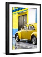 ¡Viva Mexico! Collection - VW Beetle Car and Yellow Wall-Philippe Hugonnard-Framed Photographic Print