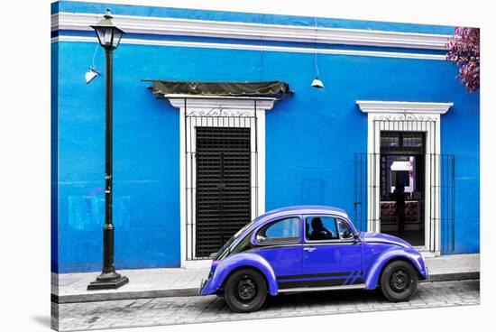 ¡Viva Mexico! Collection - VW Beetle Car - Blue & Purple-Philippe Hugonnard-Stretched Canvas