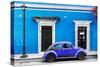 ¡Viva Mexico! Collection - VW Beetle Car - Blue & Purple-Philippe Hugonnard-Stretched Canvas