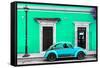 ¡Viva Mexico! Collection - VW Beetle Car - Coral Green & Skyblue-Philippe Hugonnard-Framed Stretched Canvas