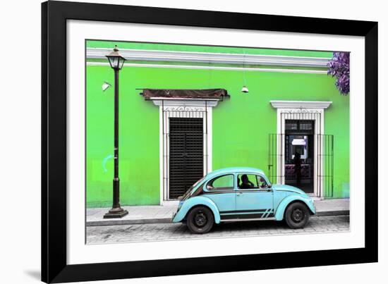 ¡Viva Mexico! Collection - VW Beetle Car - Lime Green & Powder Blue-Philippe Hugonnard-Framed Photographic Print