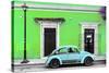 ¡Viva Mexico! Collection - VW Beetle Car - Lime Green & Powder Blue-Philippe Hugonnard-Stretched Canvas