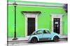 ¡Viva Mexico! Collection - VW Beetle Car - Lime Green & Powder Blue-Philippe Hugonnard-Stretched Canvas