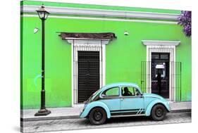 ¡Viva Mexico! Collection - VW Beetle Car - Lime Green & Powder Blue-Philippe Hugonnard-Stretched Canvas