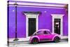 ¡Viva Mexico! Collection - VW Beetle Car - Purple & Deep Pink-Philippe Hugonnard-Stretched Canvas