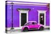 ¡Viva Mexico! Collection - VW Beetle Car - Purple & Deep Pink-Philippe Hugonnard-Stretched Canvas