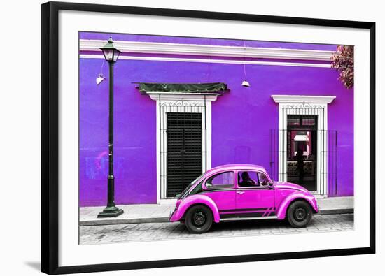 ¡Viva Mexico! Collection - VW Beetle Car - Purple & Deep Pink-Philippe Hugonnard-Framed Photographic Print