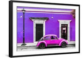 ¡Viva Mexico! Collection - VW Beetle Car - Purple & Deep Pink-Philippe Hugonnard-Framed Photographic Print