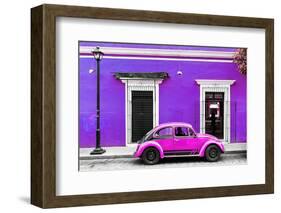 ¡Viva Mexico! Collection - VW Beetle Car - Purple & Deep Pink-Philippe Hugonnard-Framed Photographic Print