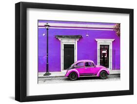 ¡Viva Mexico! Collection - VW Beetle Car - Purple & Deep Pink-Philippe Hugonnard-Framed Photographic Print
