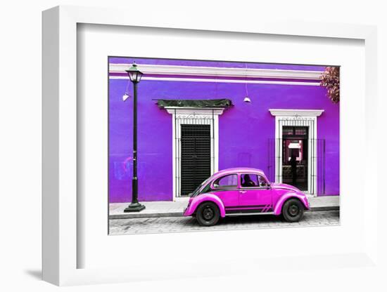 ¡Viva Mexico! Collection - VW Beetle Car - Purple & Deep Pink-Philippe Hugonnard-Framed Photographic Print