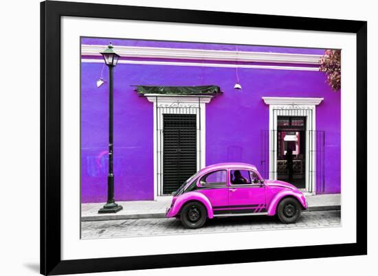 ¡Viva Mexico! Collection - VW Beetle Car - Purple & Deep Pink-Philippe Hugonnard-Framed Photographic Print