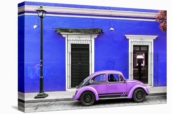 ¡Viva Mexico! Collection - VW Beetle Car - Royal Blue & Purple-Philippe Hugonnard-Stretched Canvas