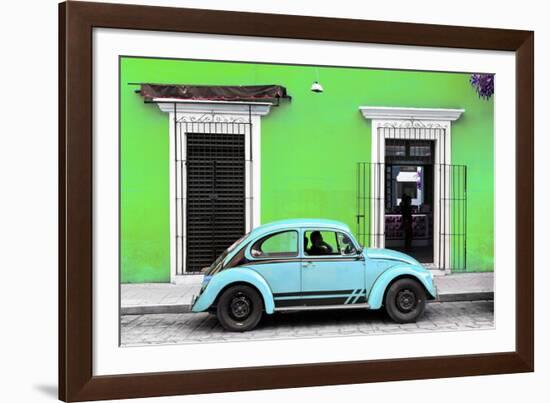 ¡Viva Mexico! Collection - VW Beetle - Lime Green & Powder Blue-Philippe Hugonnard-Framed Photographic Print