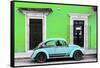 ¡Viva Mexico! Collection - VW Beetle - Lime Green & Powder Blue-Philippe Hugonnard-Framed Stretched Canvas