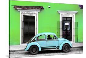 ¡Viva Mexico! Collection - VW Beetle - Lime Green & Powder Blue-Philippe Hugonnard-Stretched Canvas