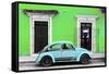 ¡Viva Mexico! Collection - VW Beetle - Lime Green & Powder Blue-Philippe Hugonnard-Framed Stretched Canvas