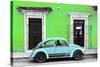 ¡Viva Mexico! Collection - VW Beetle - Lime Green & Powder Blue-Philippe Hugonnard-Stretched Canvas