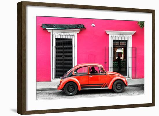 ¡Viva Mexico! Collection - VW Beetle - Pink & Red-Philippe Hugonnard-Framed Photographic Print