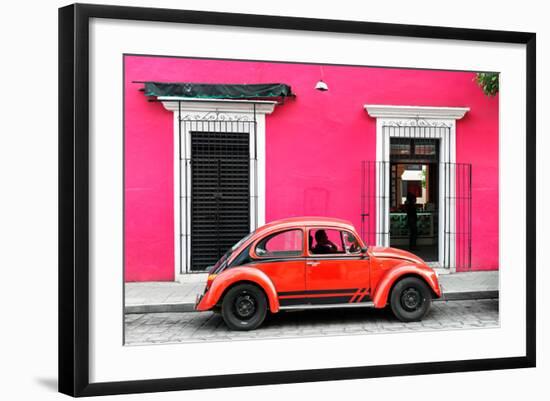 ¡Viva Mexico! Collection - VW Beetle - Pink & Red-Philippe Hugonnard-Framed Photographic Print