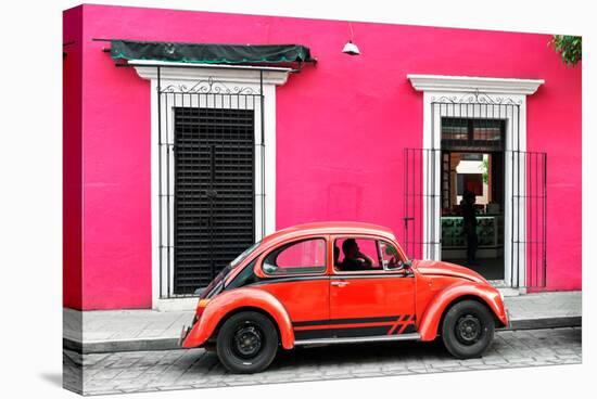 ¡Viva Mexico! Collection - VW Beetle - Pink & Red-Philippe Hugonnard-Stretched Canvas
