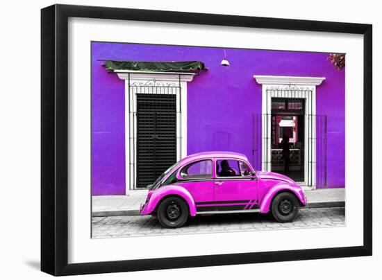 ¡Viva Mexico! Collection - VW Beetle - Purple & Deep Pink-Philippe Hugonnard-Framed Photographic Print