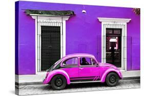 ¡Viva Mexico! Collection - VW Beetle - Purple & Deep Pink-Philippe Hugonnard-Stretched Canvas