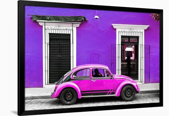 ¡Viva Mexico! Collection - VW Beetle - Purple & Deep Pink-Philippe Hugonnard-Framed Photographic Print