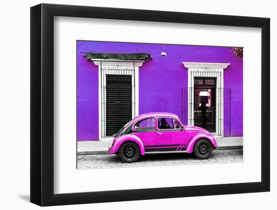 ¡Viva Mexico! Collection - VW Beetle - Purple & Deep Pink-Philippe Hugonnard-Framed Premium Photographic Print