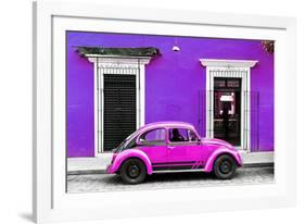 ¡Viva Mexico! Collection - VW Beetle - Purple & Deep Pink-Philippe Hugonnard-Framed Photographic Print