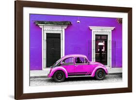 ¡Viva Mexico! Collection - VW Beetle - Purple & Deep Pink-Philippe Hugonnard-Framed Photographic Print