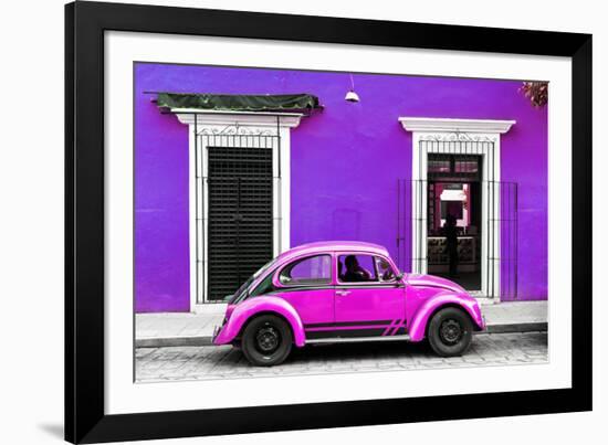 ¡Viva Mexico! Collection - VW Beetle - Purple & Deep Pink-Philippe Hugonnard-Framed Photographic Print