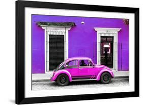 ¡Viva Mexico! Collection - VW Beetle - Purple & Deep Pink-Philippe Hugonnard-Framed Photographic Print