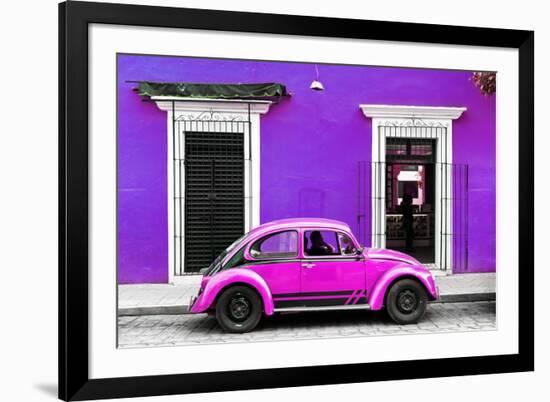 ¡Viva Mexico! Collection - VW Beetle - Purple & Deep Pink-Philippe Hugonnard-Framed Photographic Print