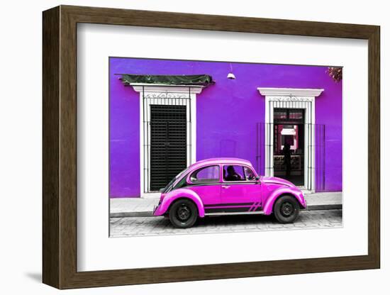 ¡Viva Mexico! Collection - VW Beetle - Purple & Deep Pink-Philippe Hugonnard-Framed Photographic Print