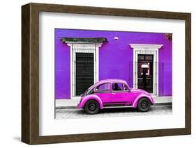 ¡Viva Mexico! Collection - VW Beetle - Purple & Deep Pink-Philippe Hugonnard-Framed Photographic Print