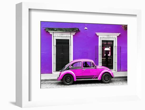 ¡Viva Mexico! Collection - VW Beetle - Purple & Deep Pink-Philippe Hugonnard-Framed Photographic Print