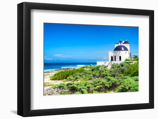 ¡Viva Mexico! Collection - White Home - Isla Mujeres Coastline-Philippe Hugonnard-Framed Photographic Print