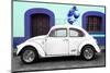 ¡Viva Mexico! Collection - White VW Beetle Car and Blue Graffiti-Philippe Hugonnard-Mounted Photographic Print