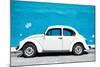 ¡Viva Mexico! Collection - White VW Beetle Car and Blue Street Wall-Philippe Hugonnard-Mounted Photographic Print