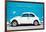 ¡Viva Mexico! Collection - White VW Beetle Car and Blue Street Wall-Philippe Hugonnard-Framed Photographic Print