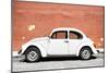 ¡Viva Mexico! Collection - White VW Beetle Car and Brown Street Wall-Philippe Hugonnard-Mounted Premium Photographic Print